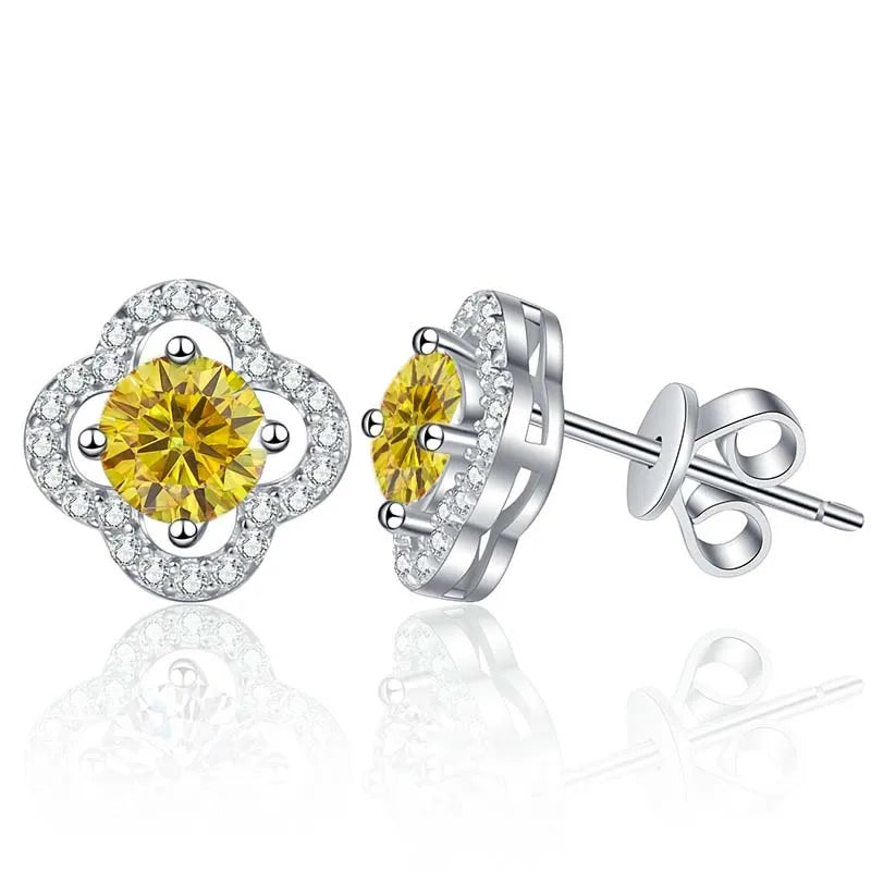 1ct Moissanite Stud Earrings For Women 925 Sterling Silver Wedding Gift BandsCo Straps