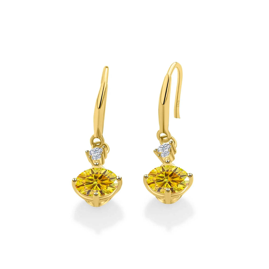 Moissanite Earrings 925 Sterling Silver White Gold Plated Hypoallergenic Studs BandsCo Straps