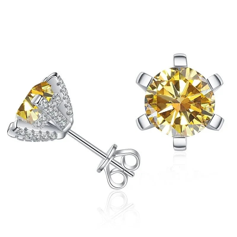 1ct D VVS Moissanite Stud Earrings 925 Sterling Silver 3EX Cut Women Daily BandsCo Straps