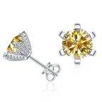 1ct D VVS Moissanite Stud Earrings 925 Sterling Silver 3EX Cut Women Daily BandsCo Straps