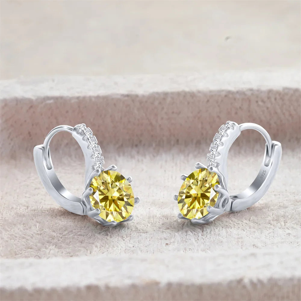 2 Carat Moissanite Drop Earrings Sterling Silver Solitaire Studs For Women BandsCo Straps