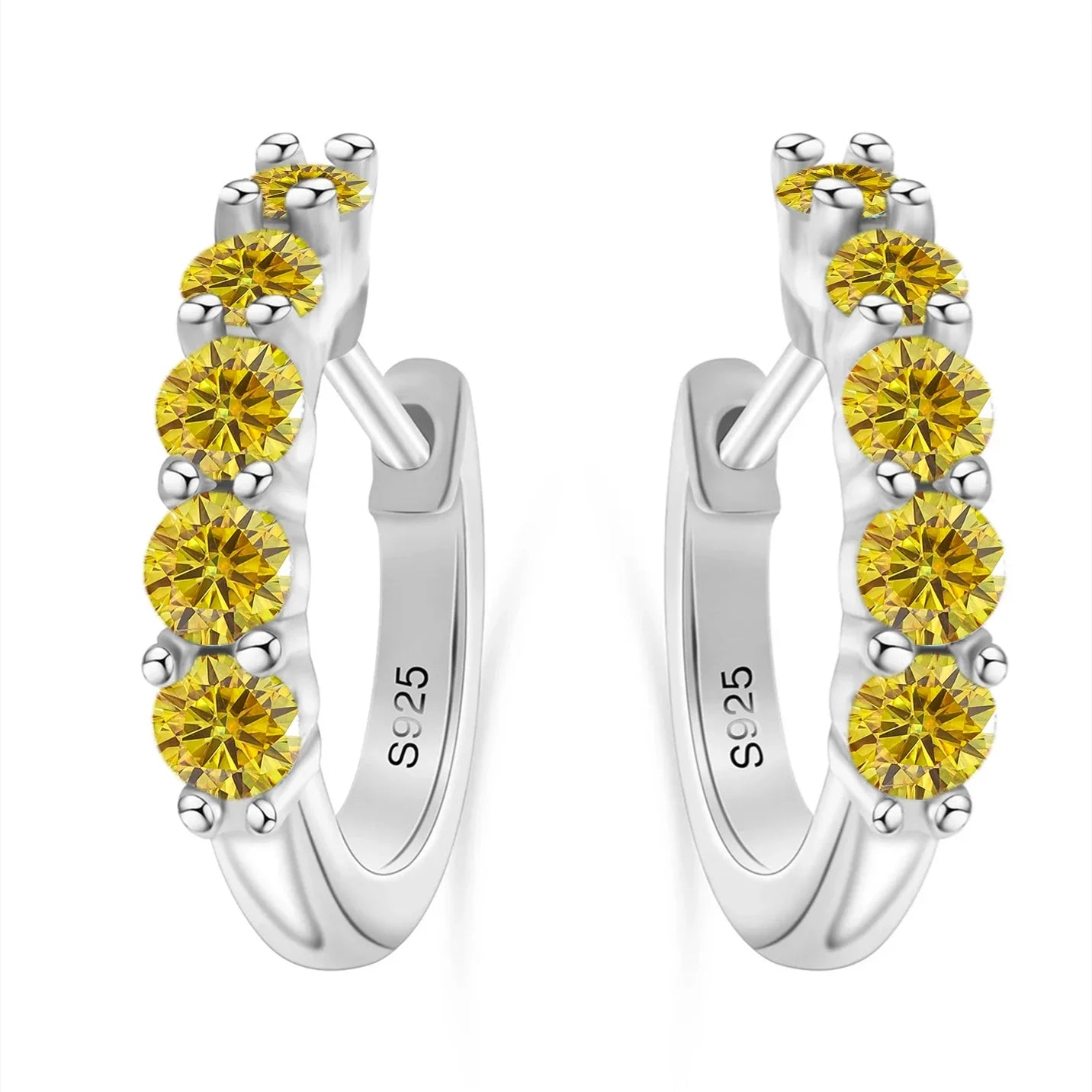 1ct D Color 3mm Moissanite Hoop Charm Earrings 925 Sterling Silver Women BandsCo Straps