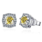 Sterling Silver Moissanite 1ct Stud Earrings Sterling 925 Lab-Created Diamond BandsCo Straps