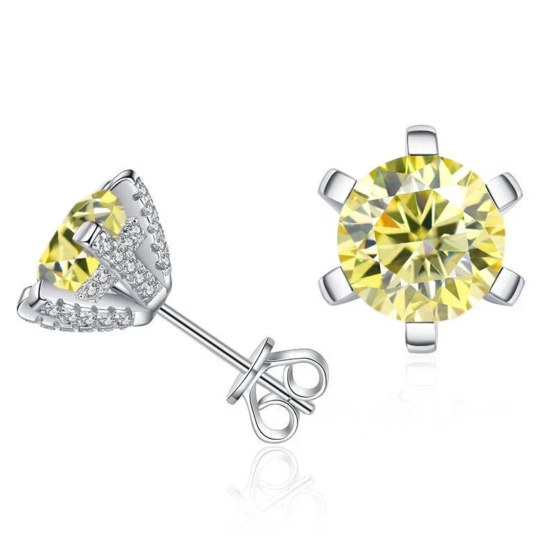 1ct D VVS Moissanite Stud Earrings 925 Sterling Silver 3EX Cut Women Daily BandsCo Straps