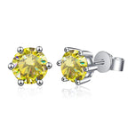 1-2 Carat D Color Moissanite Stud Earrings 925 Sterling Silver Wedding BandsCo Straps
