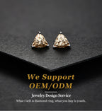 Yellow Moissanite Trillion Stud Earrings 5x5mm 0.5ct 925 Silver Screw Back BandsCo Straps
