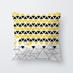 Yellow Pillow Case Cushion Cover Geometric Polyester Pillowcase Home Decorative Yellow Grey Modern Pillow Covers Beautiful Pattern Linen Square Pillow Case For Sofa Couch 45x45CM