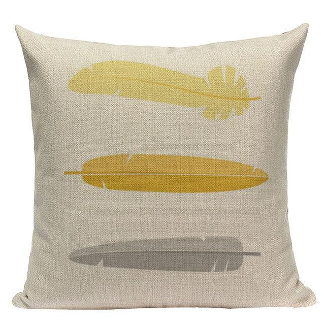 Yellow Pillow Covers Nordic Geometric Cushion Pillow Covers White Pillowcase Geometric Cushion Case Decoration Home Room Pillow Case