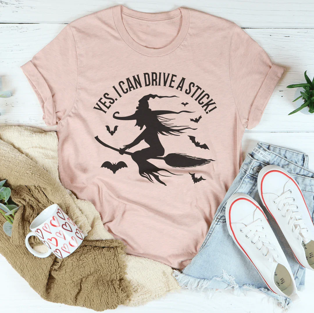 Yes I Can Drive A Stick Tee Peachy Sunday