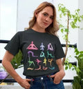 Yoga Poses Print Jersey Short Sleeve Tee Femstylo