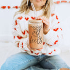 You Give Me All The Feels 20oz Glass Cup With Bamboo Lid Cute Gift BandsCo Straps