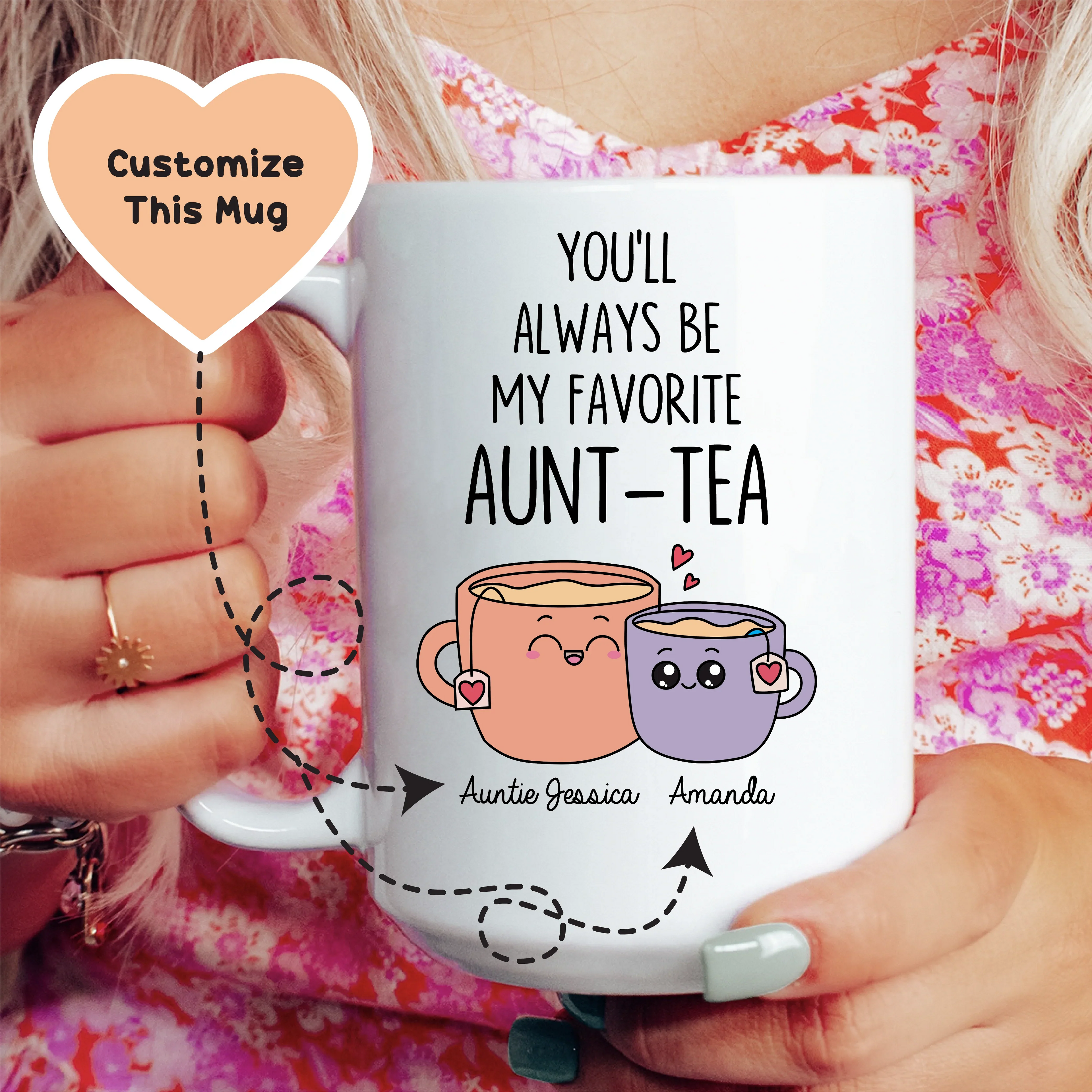 You'll Always Be My Favorite Aunt-Tea Custom Mug Peachy Sunday