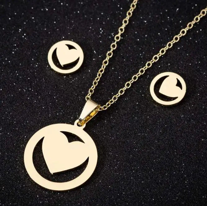 Stainless Steel Love Heart Necklaces For Women