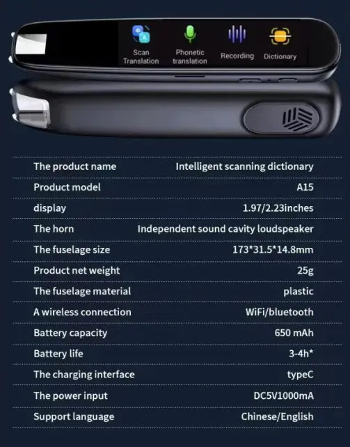 Scanning Translation Pen Multi-language Pi-Mart