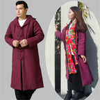 Ethnic Style Cotton Linen Hooded Thick Jacket Pi-Mart