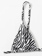 Zebra Print Push Up Bikini New Arrival Padded Bra Low Waist Swimsuit Female Swimwear Women Women's Ruffle Triangle Bikini Frill Printed String Tie Side Two Piece Set Swimsuit Stevvex