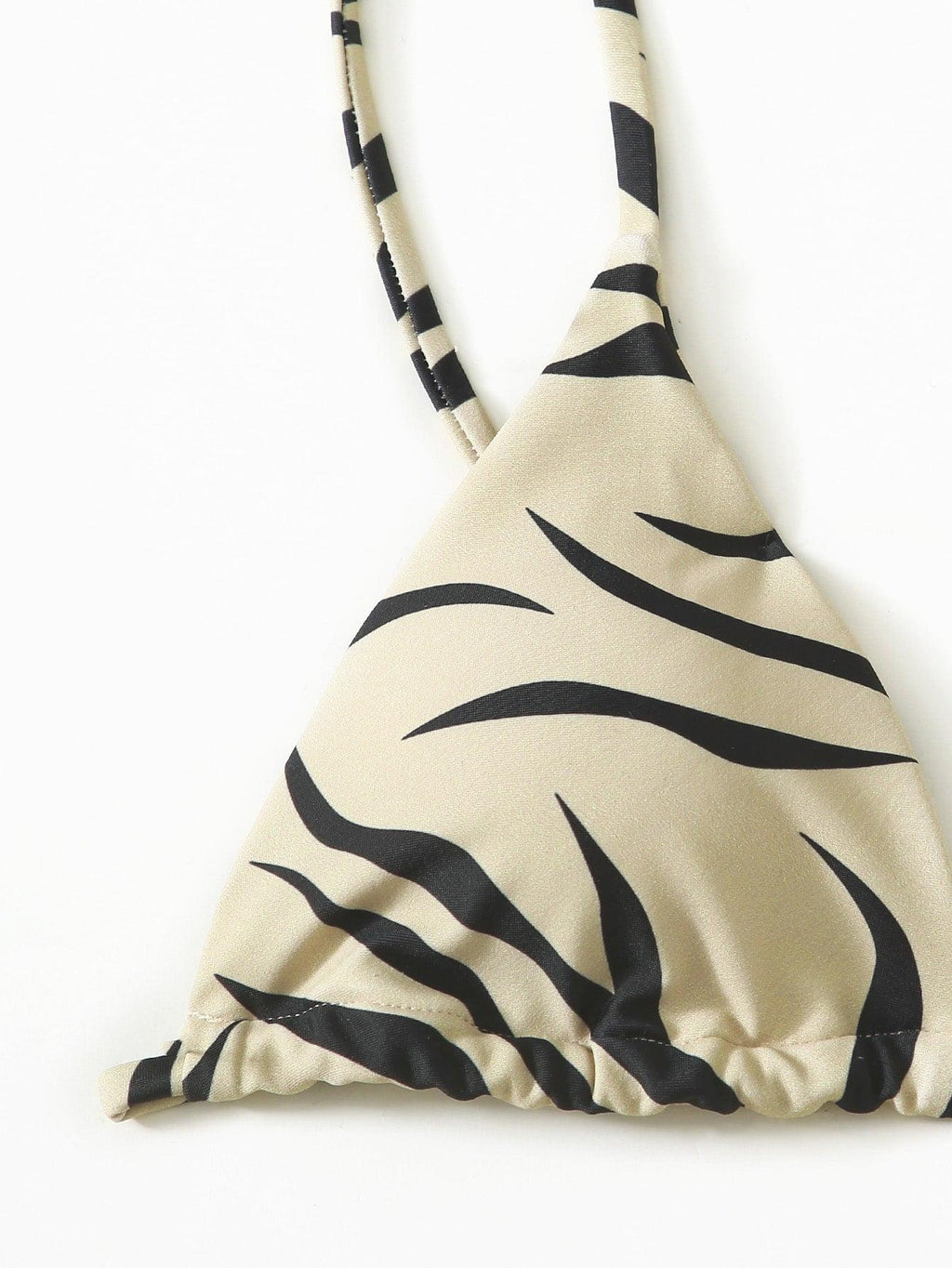 Zebra Print Push Up Bikini New Arrival Padded Bra Low Waist Swimsuit Female Swimwear Women Women's Ruffle Triangle Bikini Frill Printed String Tie Side Two Piece Set Swimsuit Stevvex