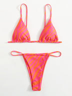 Zebra Print Push Up Bikini New Arrival Padded Bra Low Waist Swimsuit Female Swimwear Women Women's Ruffle Triangle Bikini Frill Printed String Tie Side Two Piece Set Swimsuit Stevvex