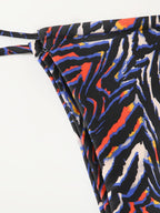 Zebra Print Push Up Bikini New Arrival Padded Bra Low Waist Swimsuit Female Swimwear Women Women's Ruffle Triangle Bikini Frill Printed String Tie Side Two Piece Set Swimsuit Stevvex