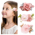 3pc Flower Hair Clip SetPink Flower Hair ClipFlower Hair Flower Clip with Rose Hair Clip & Fancy Hair Clips Floral Hair Accessories Hair Flowers for girls Lootquake LLC