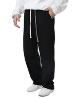 SOLY HUX Mens Sweatpants with Pockets Joggers Casual Straight Leg Sweat Pants Drawstring Waist Trousers Streetwear Solid Black XXL