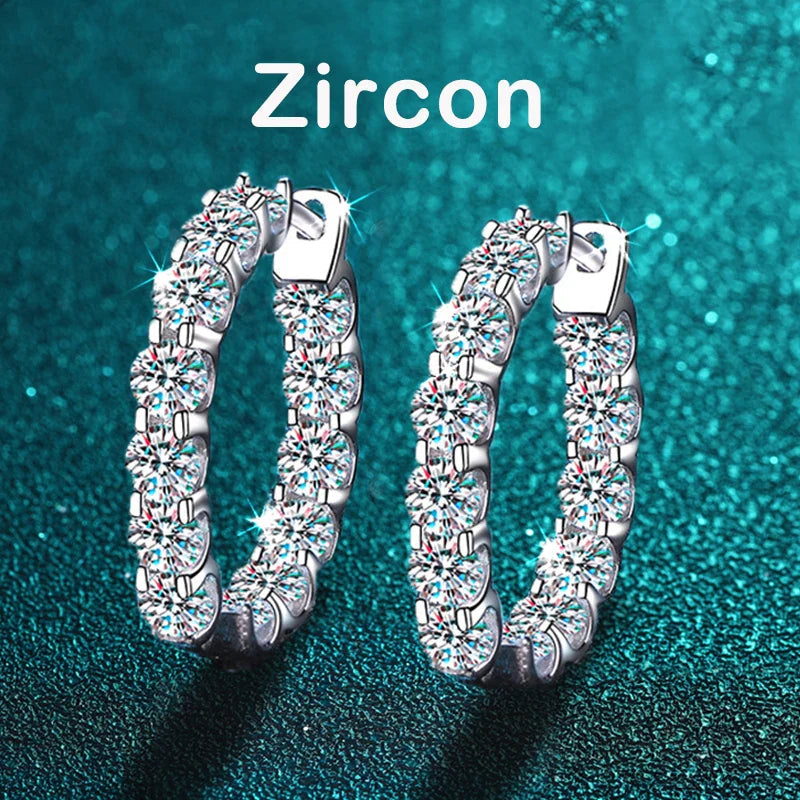 2.6ct D Color Moissanite Hoop Earrings 925 Sterling Silver 18k Gold Plated BandsCo Straps