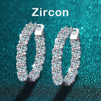 2.6ct D Color Moissanite Hoop Earrings 925 Sterling Silver 18k Gold Plated BandsCo Straps