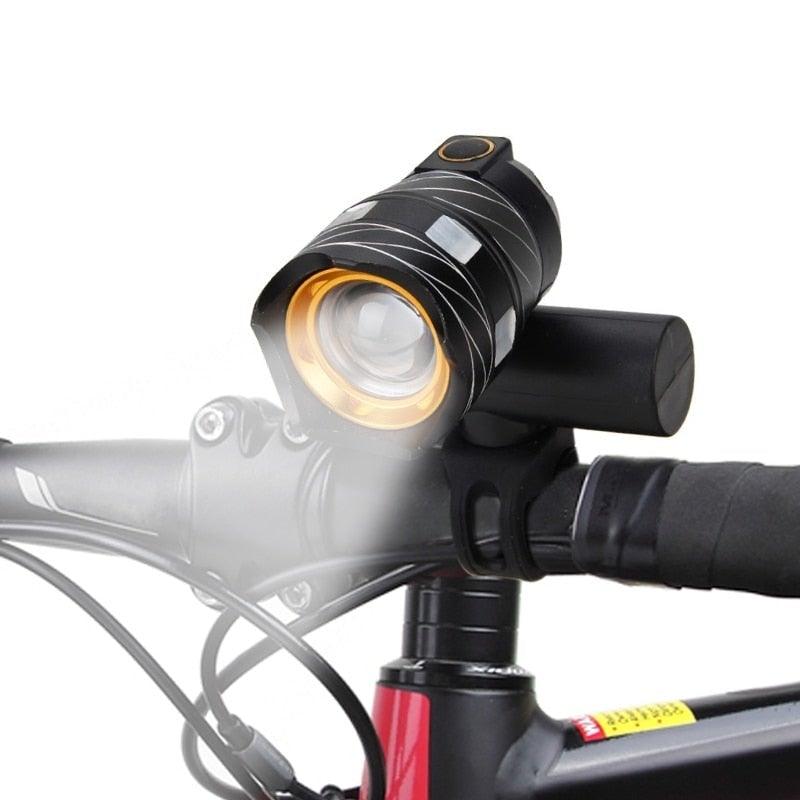 Zoomable LED Bicycle Light Bike Front Lamp Headlight With USB Rechargeable Built-In Battery Bike Light Set USB Rechargeable Powerful LED Bicycle Headlight And Tail Light Combo Stevvex