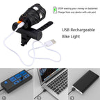 Zoomable LED Bicycle Light Bike Front Lamp Headlight With USB Rechargeable Built-In Battery Bike Light Set USB Rechargeable Powerful LED Bicycle Headlight And Tail Light Combo Stevvex