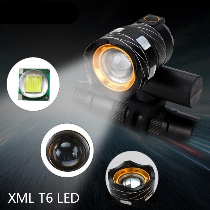 Zoomable LED Bicycle Light Bike Front Lamp Headlight With USB Rechargeable Built-In Battery Bike Light Set USB Rechargeable Powerful LED Bicycle Headlight And Tail Light Combo Stevvex